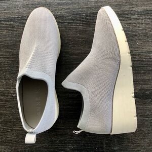 Anne Klein, Woman Queenie Slip-On Wedge Sneakers, Size 8M Grey